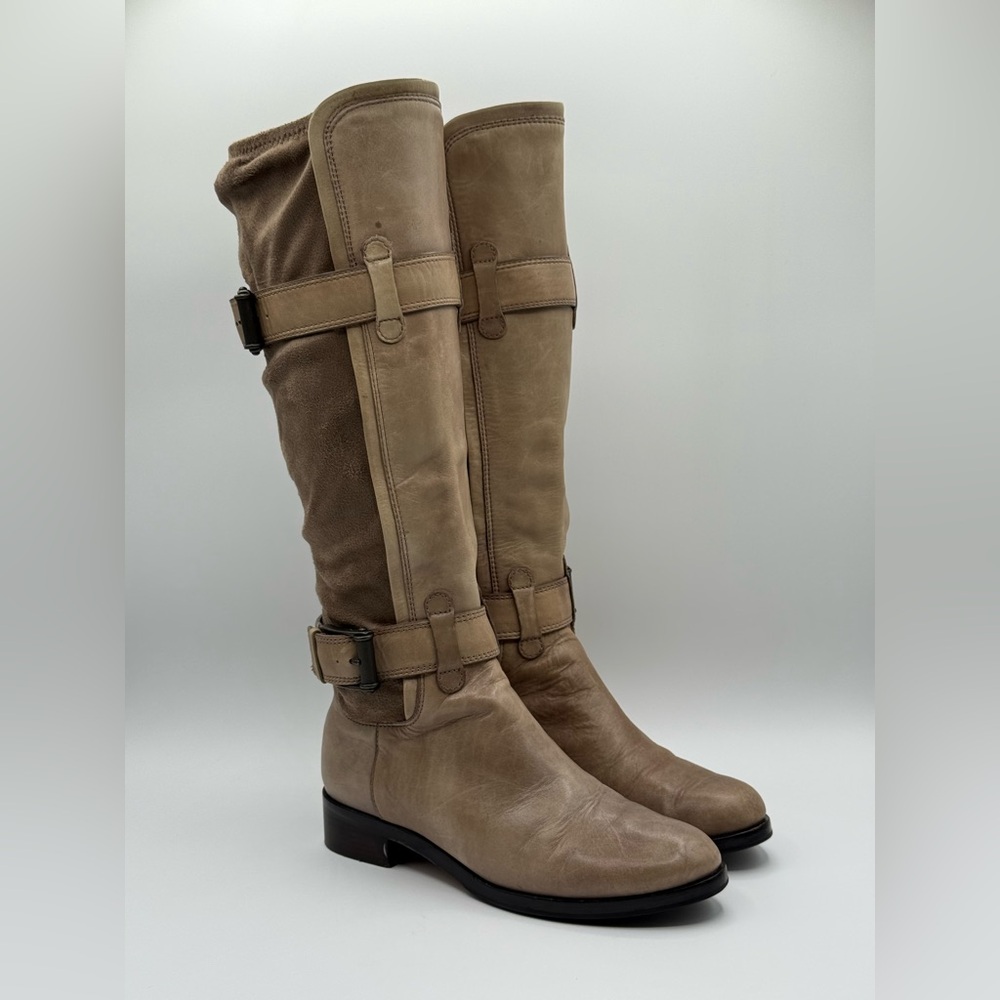 Cole Haan Riding Boots Leather Nike Air Avalon Tall Boots Taupe Leather 6B - Picture 14 of 16